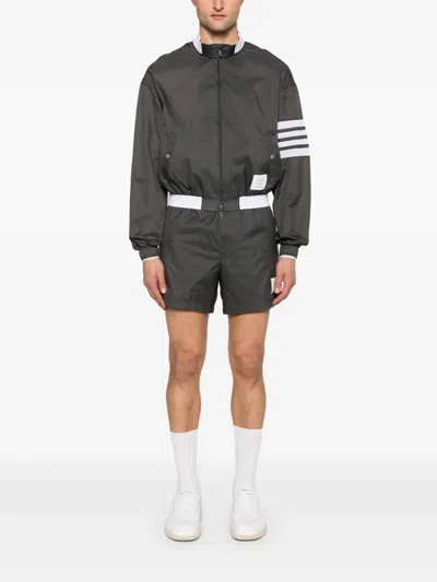 Thom Browne Ripstop-shorts Mit Logo-bund In Gray