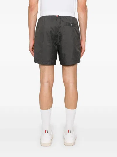 Thom Browne Ripstop-shorts Mit Logo-bund In Gray