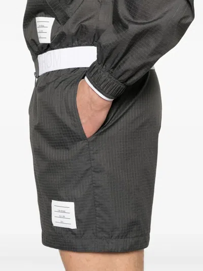 Thom Browne Ripstop-shorts Mit Logo-bund In Gray