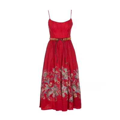 Zimmermann Rhiannon Belted Paisley-print Cotton-voile Midi Dress