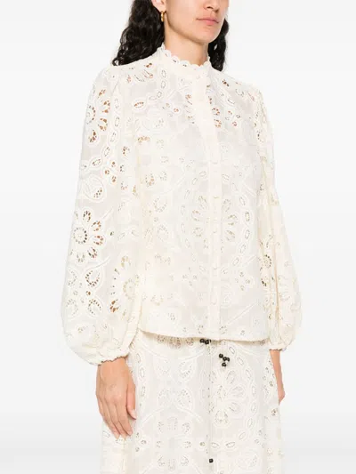 Zimmermann Floral-embroidered Shirt