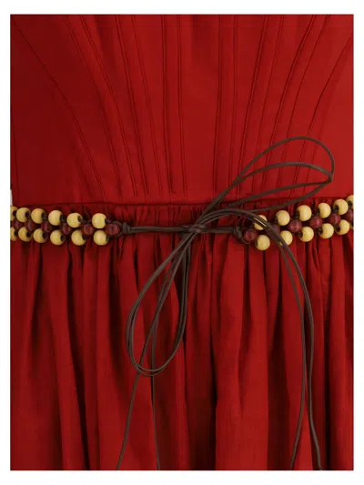 Zimmermann Rhiannon Belted Paisley-print Cotton-voile Midi Dress In Red