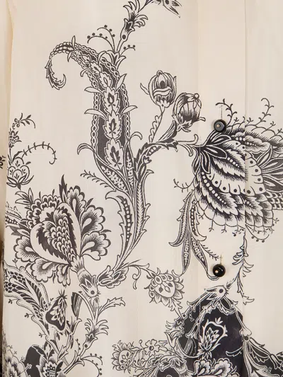 Zimmermann White Floral And Paisley Print Shirt With Contrasting Trim In Multi