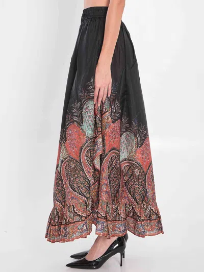 Zimmermann Rhiannon Ruffled Paisley-print Organic Silk Maxi Skirt