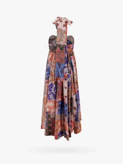 Zimmermann Women Silk Dress With Patch Paisley Print In Multi