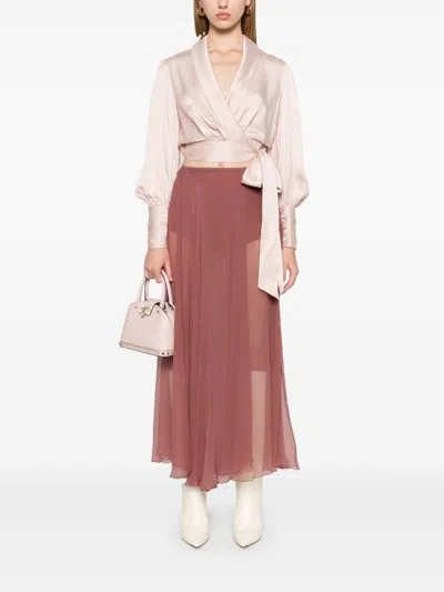 Zimmermann Light Pink Silk Top