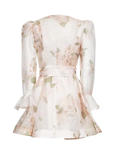 Zimmermann Women White Ortensia Linen And Silk Balance Mini Dress