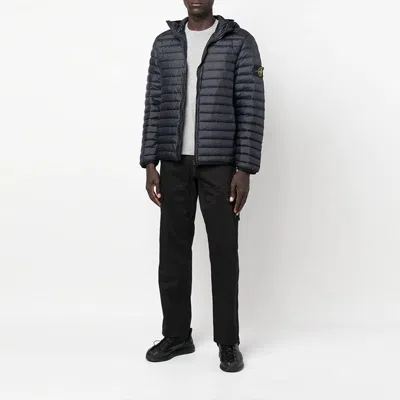 Stone Island Compass-patch Padded Short Jacket In Black