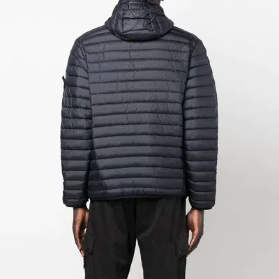 Stone Island Compass-patch Padded Short Jacket In Black