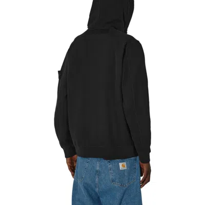 Stone Island Logo Patch Zip-up Hoodie 'black'