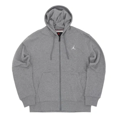 Air Jordan Fleece Full Zip Hoodie 'grey' In Gray