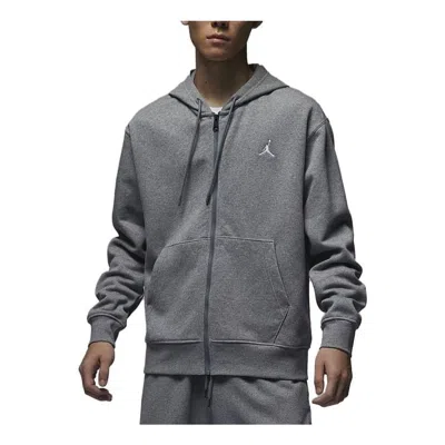 Air Jordan Fleece Full Zip Hoodie 'grey' In Gray