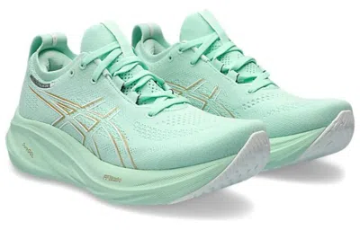 Asics Gel-nimbus 26 Wide 1012b602-300 Womens 5.5 Mint Tint Running Shoes Zpo3052