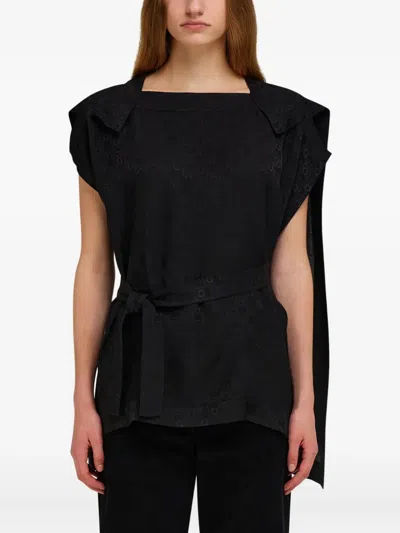 Ferragamo Bluse Mit Monogramm In Black
