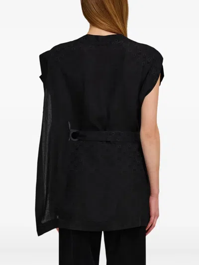 Ferragamo Bluse Mit Monogramm In Black