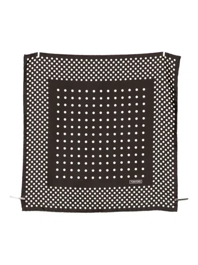 Tom Ford Polka Dot Square Scarves Collection In Black