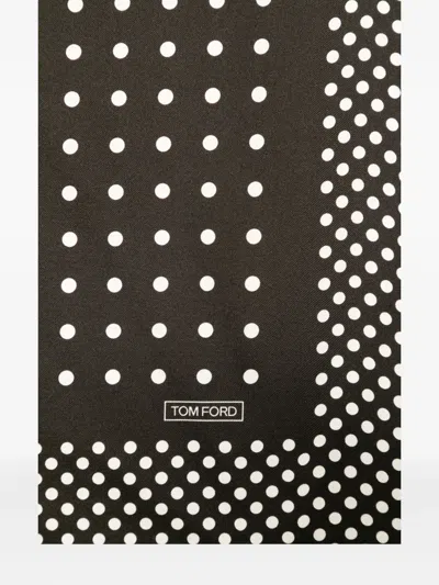 Tom Ford Polka Dot Square Scarves Collection In Black