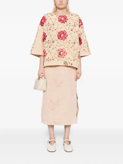 By Walid Piano Shawl Louisa Skirt In Neutral