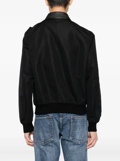 Tom Ford Coated Cotton-canvas Bomber Jacket In Black