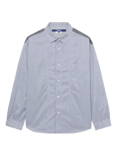 Junya Watanabe Cotton Striped Shirt In Blue