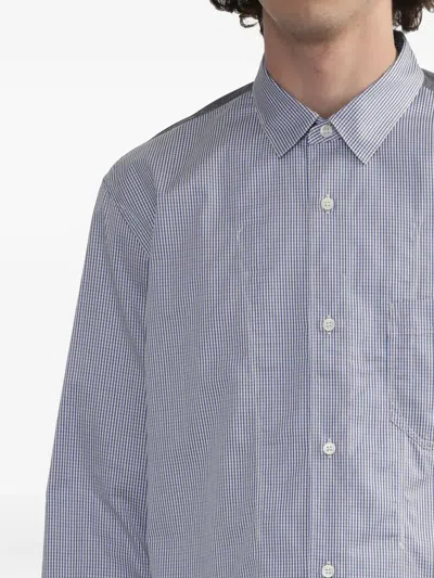 Junya Watanabe Cotton Striped Shirt In Blue