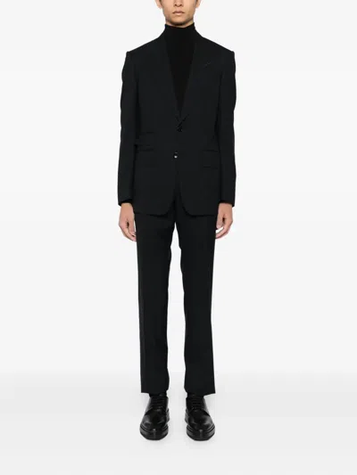 Tom Ford Shelton Single-breasted Wool Suit In Black