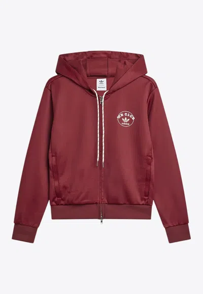 Adidas Originals Adidas By Wales Bonner Bordeaux Hooded Sweatshirt In Cotton Blend In Red