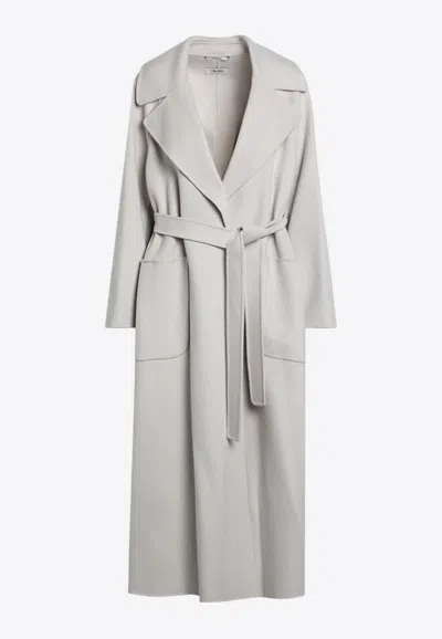 S Max Mara Doris Wrap Wool Coat In Gray