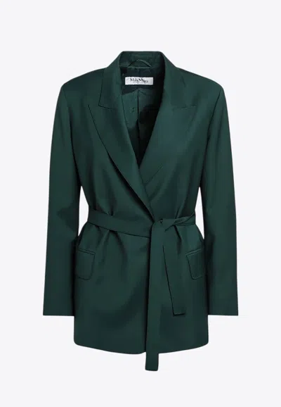 Max Mara Talento Wool Canvas Wrap Blazer