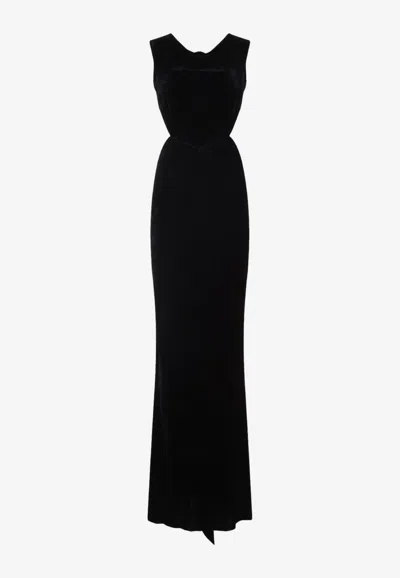 Rick Owens Black Evening Dress With Deep V-neckline And Cutout Detail In Black