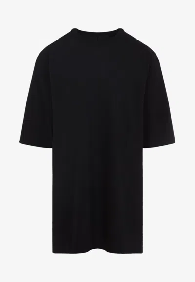 Rick Owens Relaxed Fit Oversized T-shirt With Classic Crew Neckline In Black