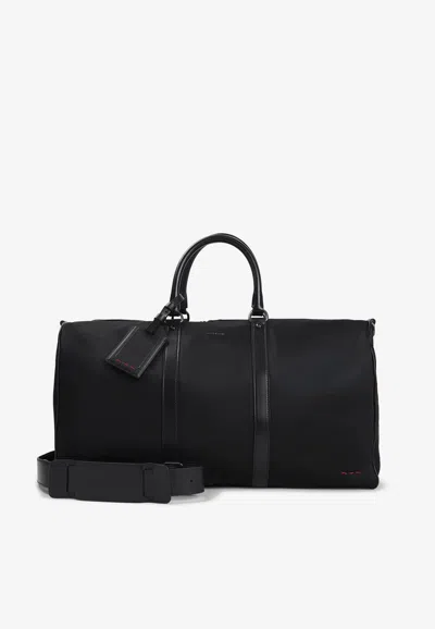 Kiton Nylon Duffle Bag With Leather Inserts
