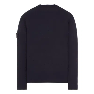 Stone Island Tricot Bleu Coton, Cachemire In Blue