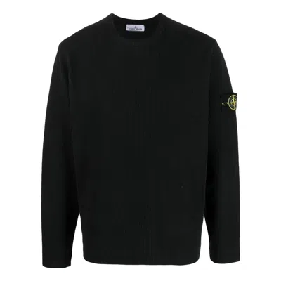 Stone Island Ribbed Fleece Sweatshirt 'black'