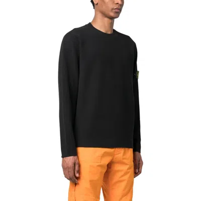 Stone Island Ribbed Fleece Sweatshirt 'black'