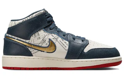 Air Jordan (gs)  1 Mid Se 'take Flight' In Blue