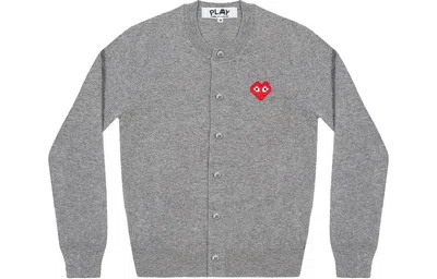 Comme Des Garçons Play (wmns) Comme Des Garcons Play Cardigan Invader Emblem 'grey' In Gray