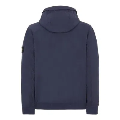 Stone Island Soft-shell Hooded Jacket 'navy' In Blue