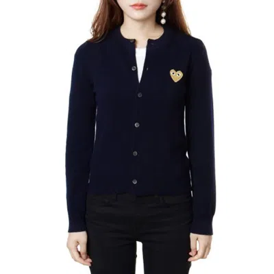 Comme Des Garçons Play (wmns) Comme Des Garcons Play Cardigan Gold Emblem 'navy' In Blue