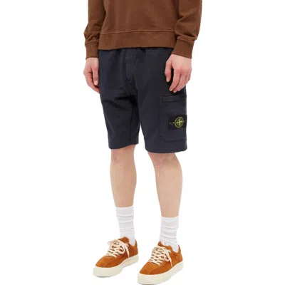 Stone Island Garment Dyed Sweat Shorts 'navy' In Blue