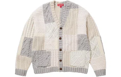 Supreme Fw23 Week3 Patchwork Cable Knit Cardigan 'beige'