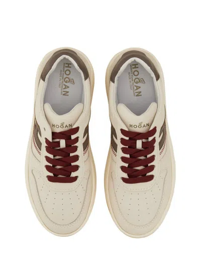 Hogan H630 Leather Sneakers In Neutral