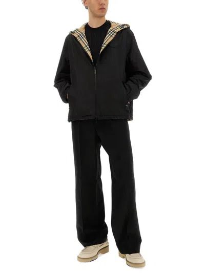 Burberry Printed Polyester Reversible Jacket In Neutral