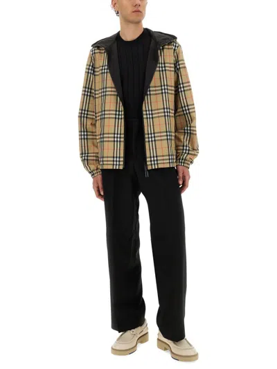 Burberry Printed Polyester Reversible Jacket In Neutral