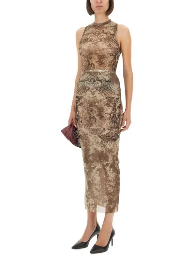 Jean Paul Gaultier Sheer Overlay Sleeveless Midi Skirt