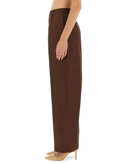 Fabiana Filippi Wide Leg Trousers Full Length In Brown