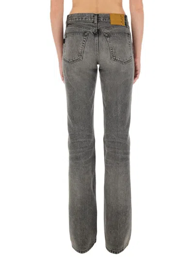Haikure Straight Leg Trousers With Belt Loops In Gray