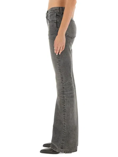 Haikure Straight Leg Trousers With Belt Loops In Gray