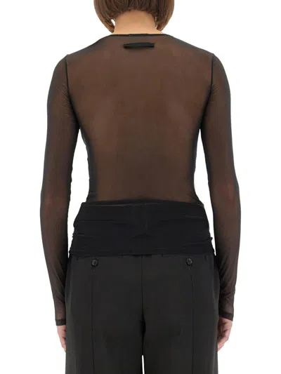 Jean Paul Gaultier Top With Embroidered Logo In Blue