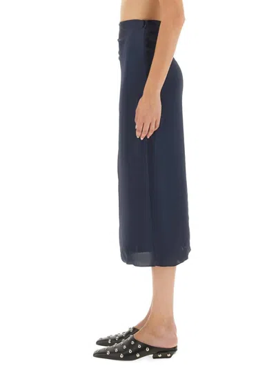 Theory Draped Midi Skirt In Blue